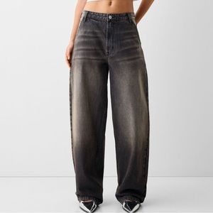 Bershka Faded-effect Skater Fit Jeans